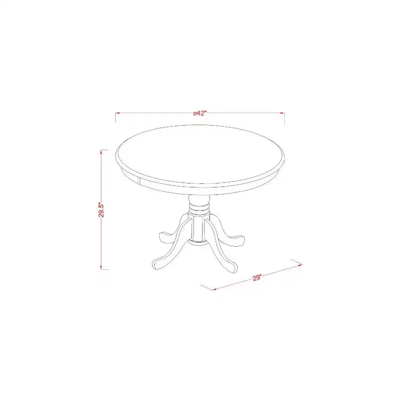 Table de salle à manger HomeStock 3 pièces ronde en bois massif, finition noire et merisier, avec 2 chaises