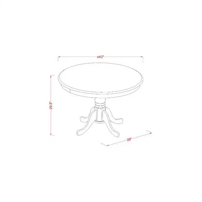 Table de salle à manger HomeStock 3 pièces ronde en bois massif, finition noire et merisier, avec 2 chaises