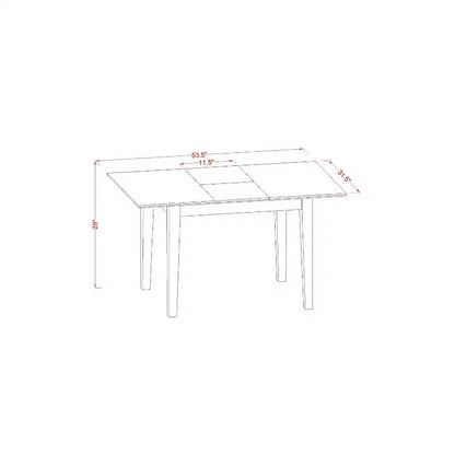 Ensemble de table à manger HomeStock 3 pièces, dessus en bois massif, finition crème et cerisier