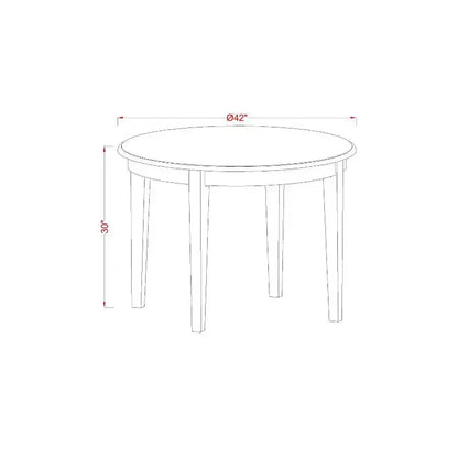HomeStock 3-Piece White Finish Round Solid Wood Top Dining Table Set