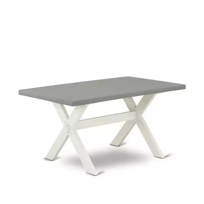 HomeStock Table à manger rectangulaire 7 pièces en chêne naturel avec plateau en bois massif et 6 chaises