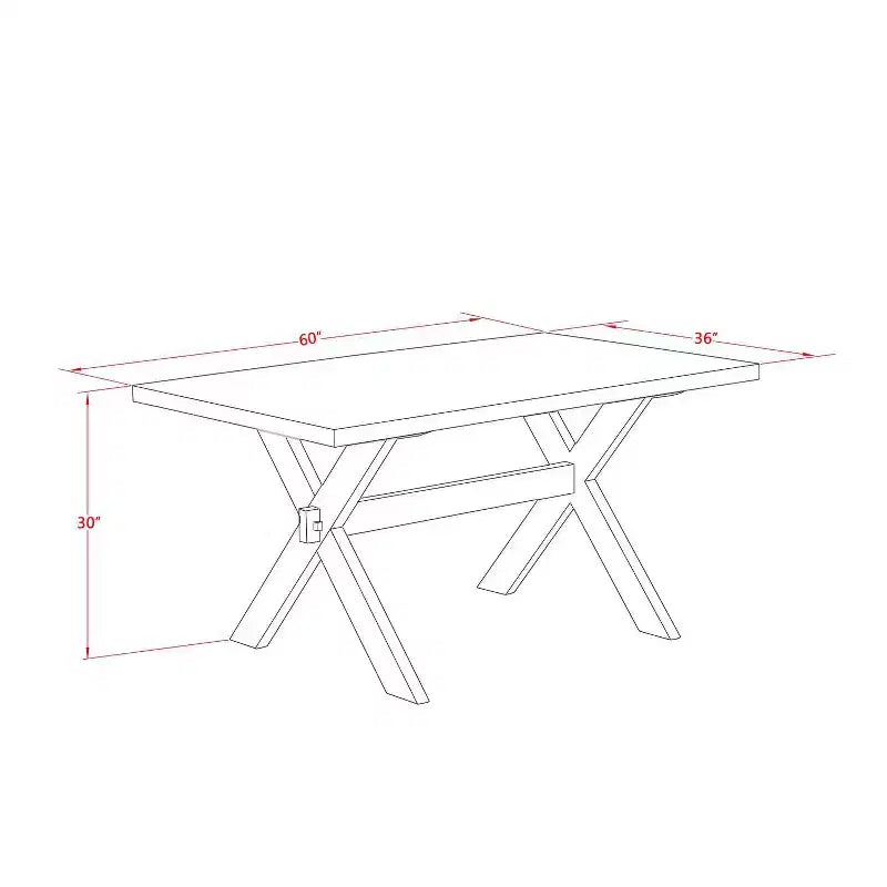 HomeStock Table à manger rectangulaire 7 pièces en chêne naturel avec plateau en bois massif et 6 chaises