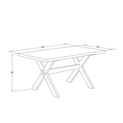 HomeStock Table à manger rectangulaire 7 pièces en chêne naturel avec plateau en bois massif et 6 chaises