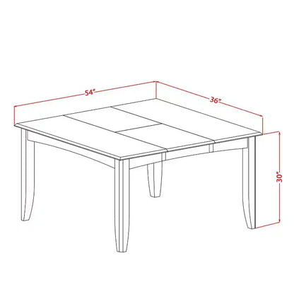 9 Piece Dining Room Furniture Set - Square Table with Butterfly Leaf & 8 Chairs - 54x54 Inch