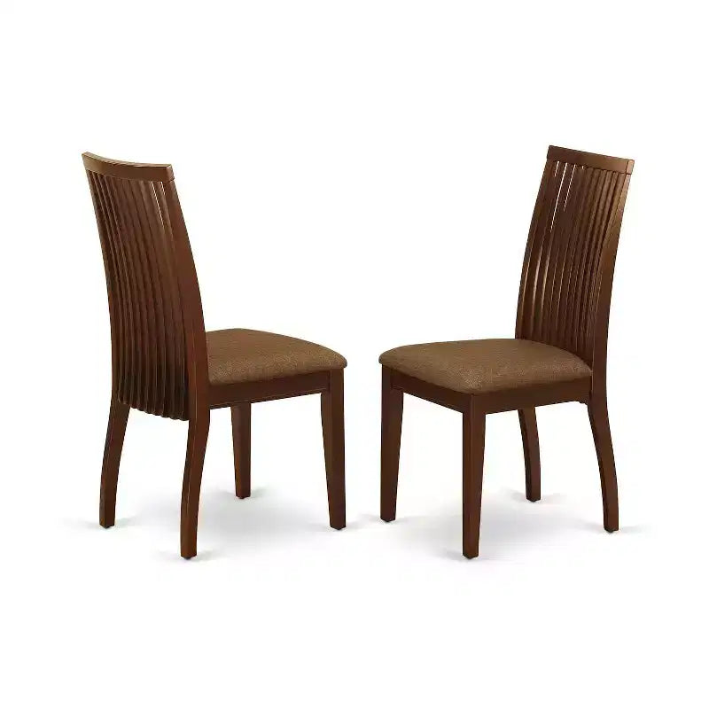 HomeStock 5-Piece Mahogany Finish Solid Wood Top Dining table with 4 Chairs