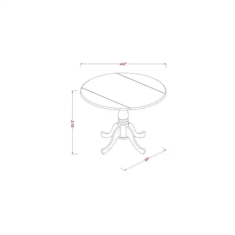 HomeStock 5-Piece Mahogany Finish Solid Wood Top Dining table with 4 Chairs