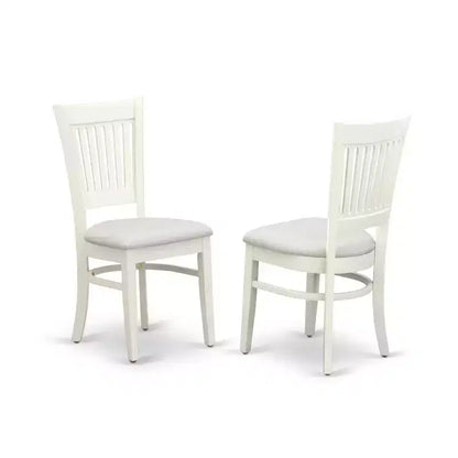 Ensemble de salle à manger du milieu du siècle avec 4 chaises - Ensemble de cuisine bohème - Finition blanc lin