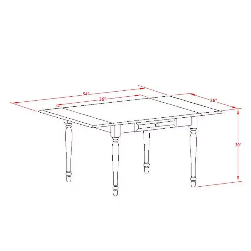 Ensemble de salle à manger du milieu du siècle avec 4 chaises - Ensemble de cuisine bohème - Finition blanc lin