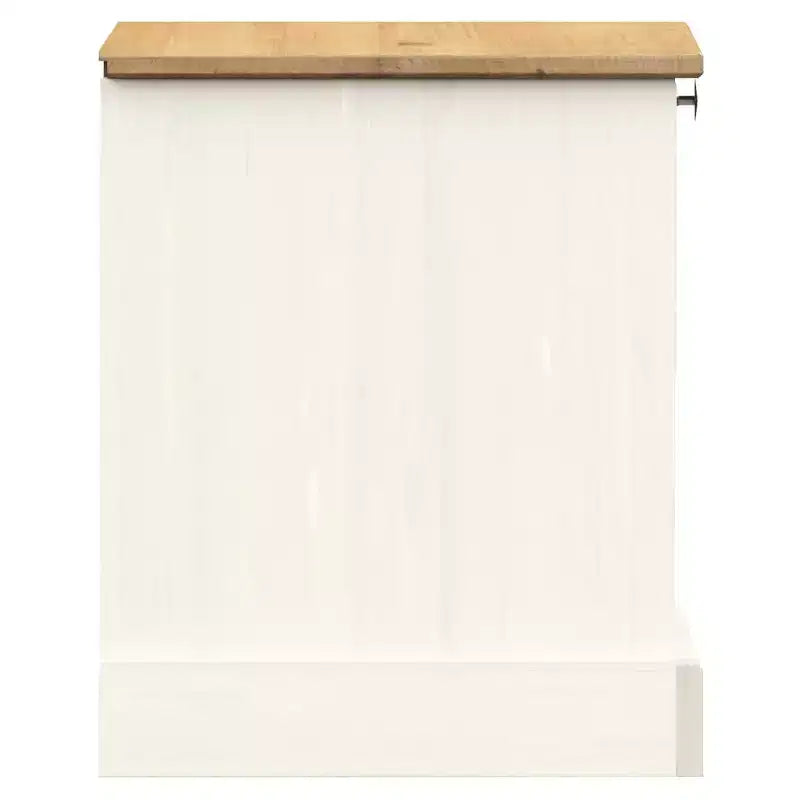 Bedside Cabinet White Solid pine wood, engineered wood, metal