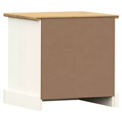 Bedside Cabinet White Solid pine wood, engineered wood, metal