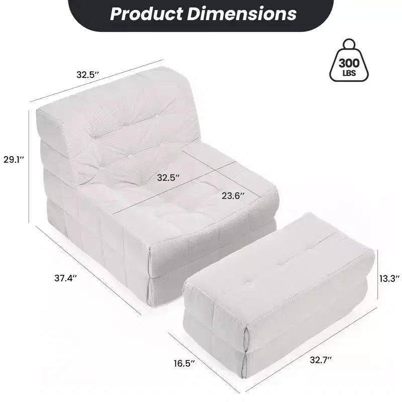 Fauteuil poire ergonomique en mousse à mémoire de forme Hayes GDFStudio avec ottoman
