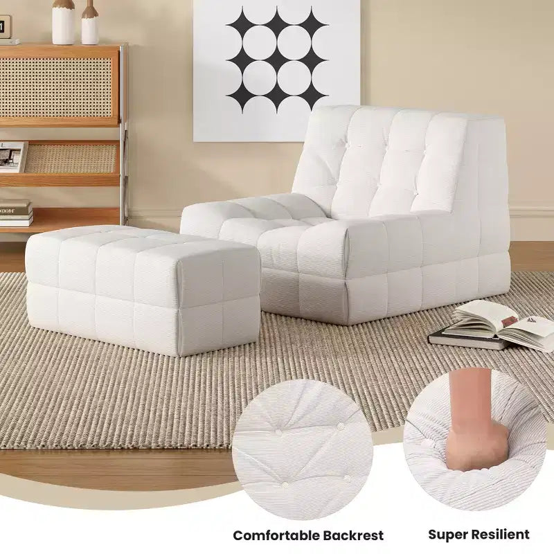 Fauteuil poire ergonomique en mousse à mémoire de forme Hayes GDFStudio avec ottoman