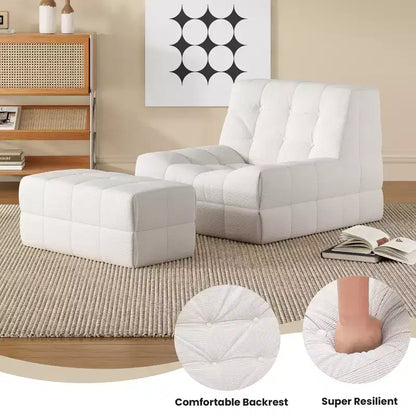 Fauteuil poire ergonomique en mousse à mémoire de forme Hayes GDFStudio avec ottoman