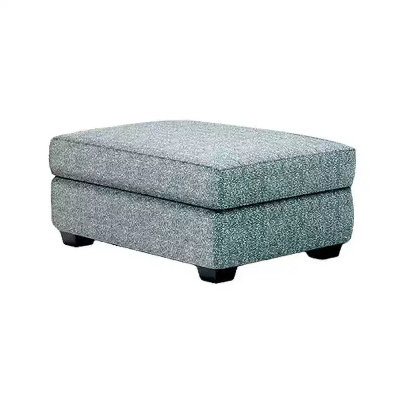 Pouf Royal Hampton, dessus rembourré en polyester sarcelle, bois noir, 102 cm
