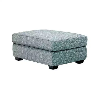 Pouf Royal Hampton, dessus rembourré en polyester sarcelle, bois noir, 102 cm