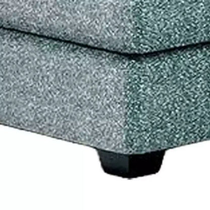 Pouf Royal Hampton, dessus rembourré en polyester sarcelle, bois noir, 102 cm