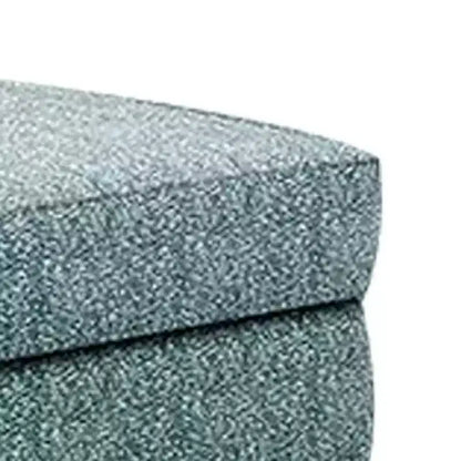 Pouf Royal Hampton, dessus rembourré en polyester sarcelle, bois noir, 102 cm