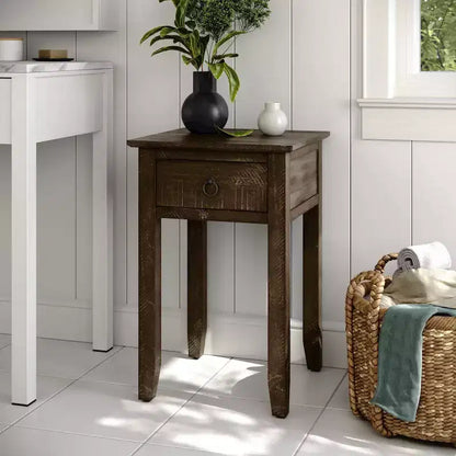 Jofran,Devon Farmhouse Distressed Solid Wood End Table