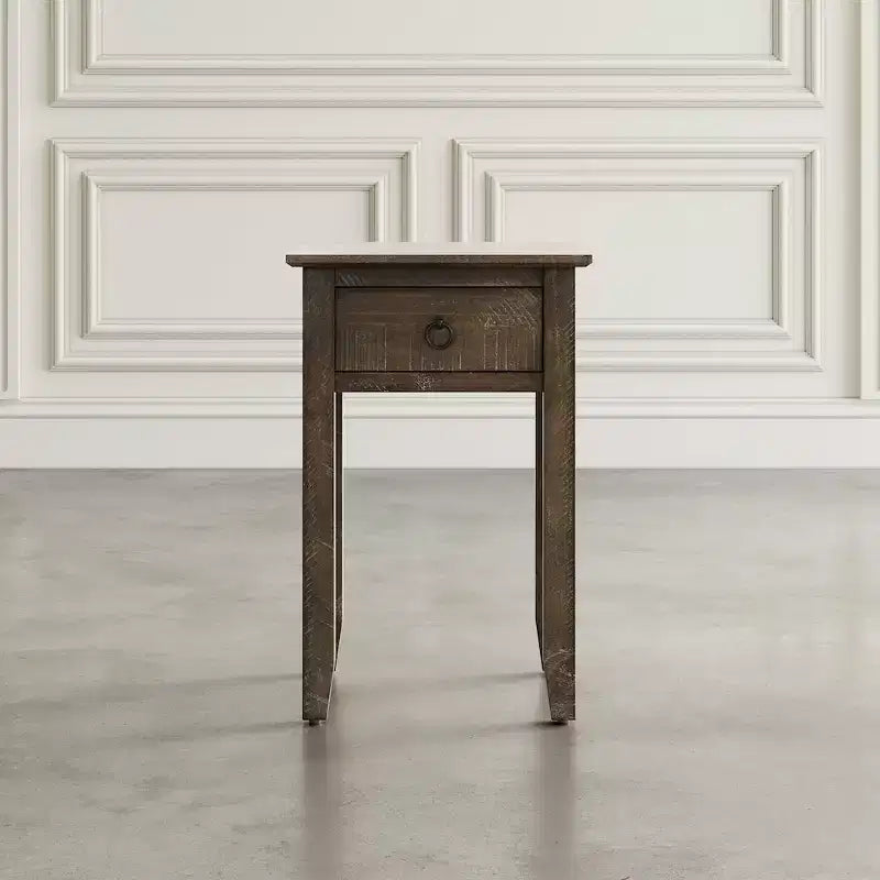 Jofran,Devon Farmhouse Distressed Solid Wood End Table