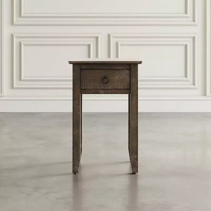Jofran,Devon Farmhouse Distressed Solid Wood End Table