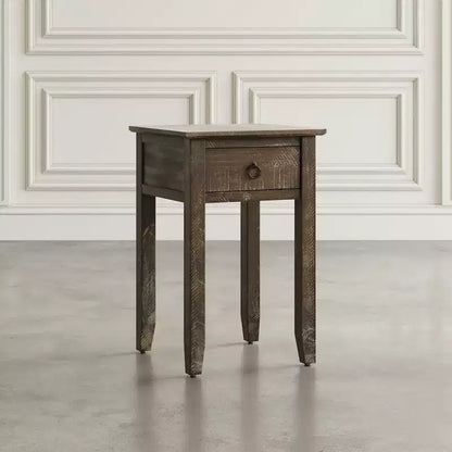 Jofran,Devon Farmhouse Distressed Solid Wood End Table