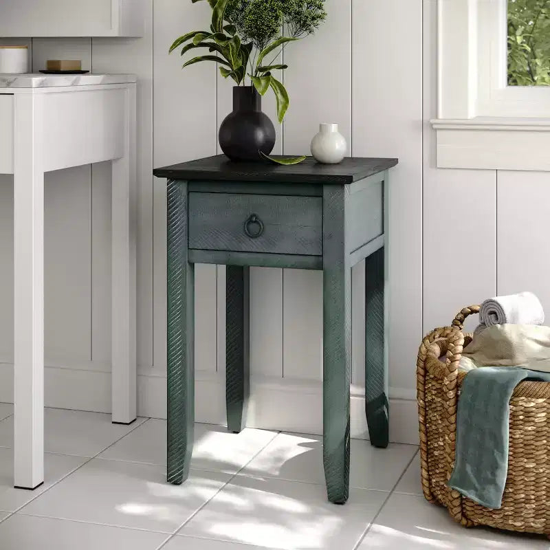 Jofran,Devon Farmhouse Distressed Solid Wood End Table