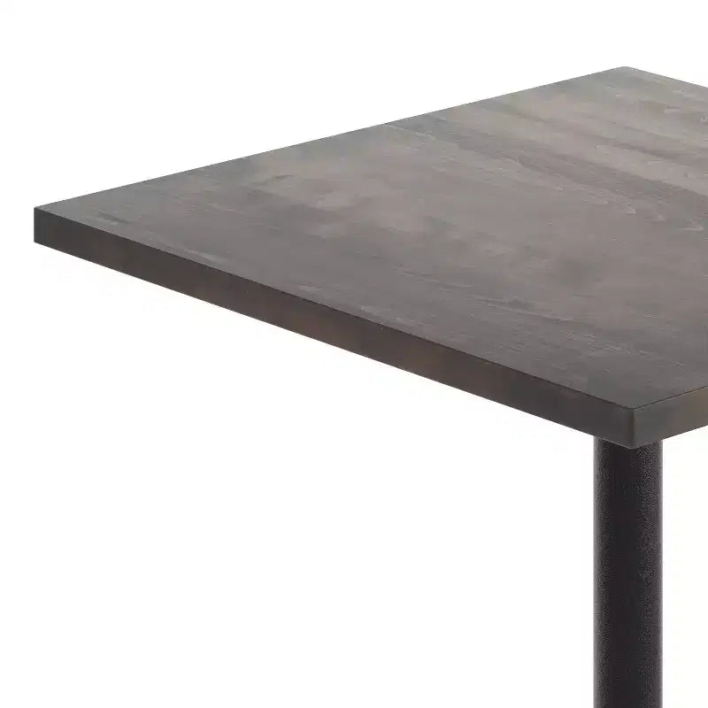 Flash Furniture Bennett Square Solid Wood Commercial Indoor Tabletop with 30 x 30 Dining Height Rust-Resistant Cast Iron X-Base