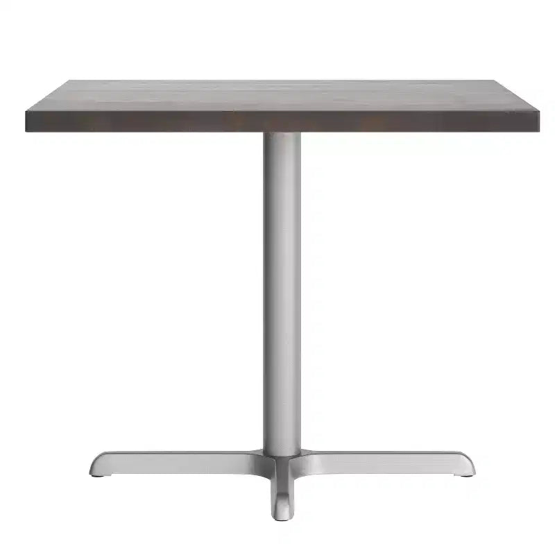 Flash Furniture Bennett Square Solid Wood Commercial Indoor Tabletop with 30 x 30 Dining Height Rust-Resistant Cast Iron X-Base