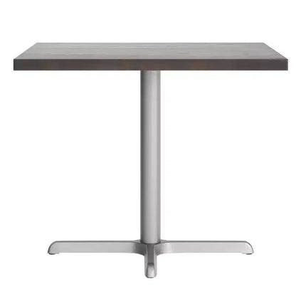 Flash Furniture Bennett Square Solid Wood Commercial Indoor Tabletop with 30 x 30 Dining Height Rust-Resistant Cast Iron X-Base