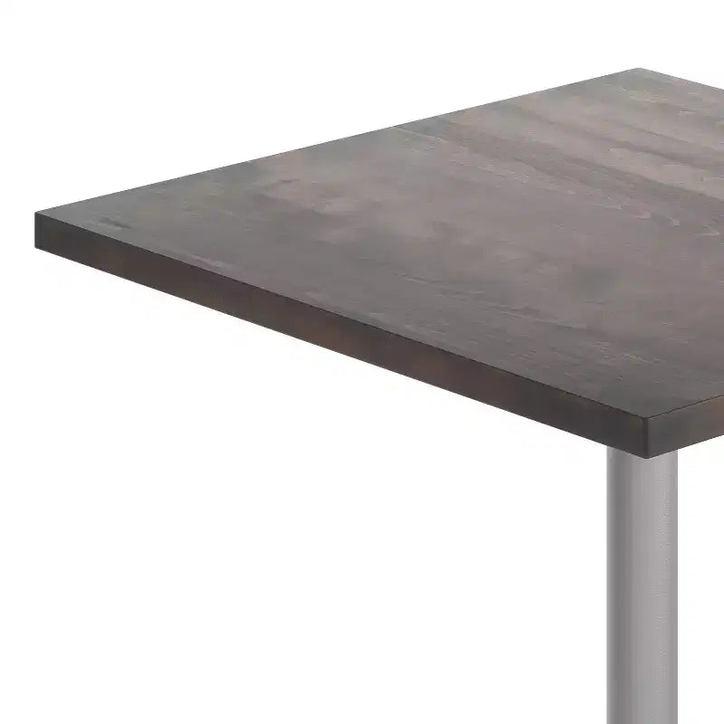 Flash Furniture Bennett Square Solid Wood Commercial Indoor Tabletop with 30 x 30 Dining Height Rust-Resistant Cast Iron X-Base