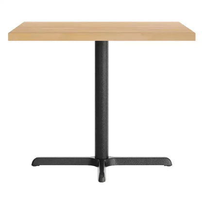 Flash Furniture Bennett Square Solid Wood Commercial Indoor Tabletop with 30 x 30 Dining Height Rust-Resistant Cast Iron X-Base