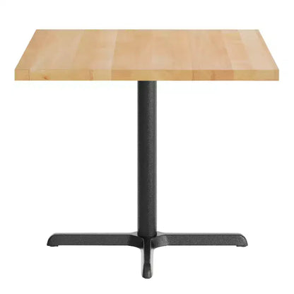 Flash Furniture Bennett Square Solid Wood Commercial Indoor Tabletop with 30 x 30 Dining Height Rust-Resistant Cast Iron X-Base