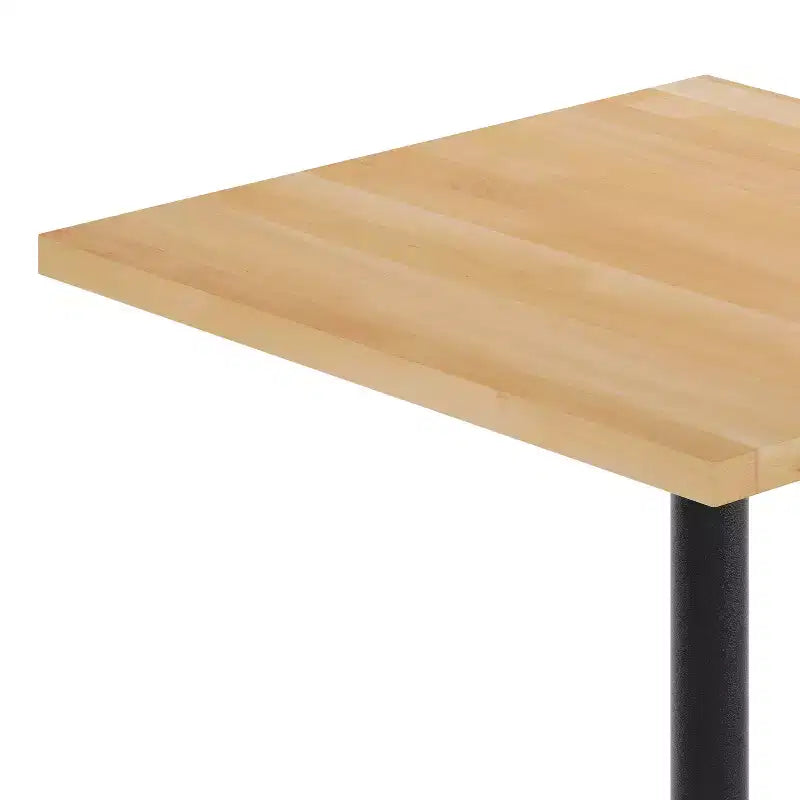 Flash Furniture Bennett Square Solid Wood Commercial Indoor Tabletop with 30 x 30 Dining Height Rust-Resistant Cast Iron X-Base