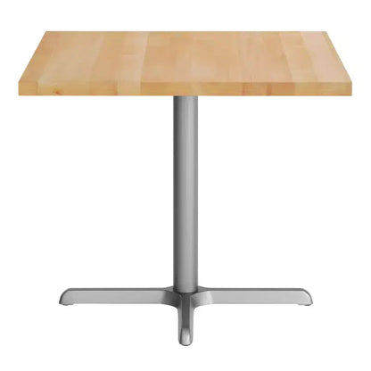 Flash Furniture Bennett Square Solid Wood Commercial Indoor Tabletop with 30 x 30 Dining Height Rust-Resistant Cast Iron X-Base