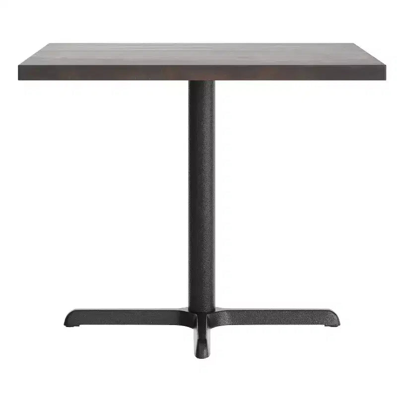 Flash Furniture Bennett Square Solid Wood Commercial Indoor Tabletop with 30 x 30 Dining Height Rust-Resistant Cast Iron X-Base