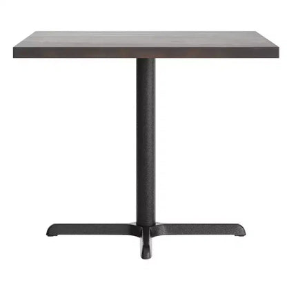 Flash Furniture Bennett Square Solid Wood Commercial Indoor Tabletop with 30 x 30 Dining Height Rust-Resistant Cast Iron X-Base