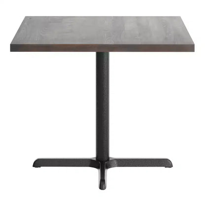 Flash Furniture Bennett Square Solid Wood Commercial Indoor Tabletop with 30 x 30 Dining Height Rust-Resistant Cast Iron X-Base