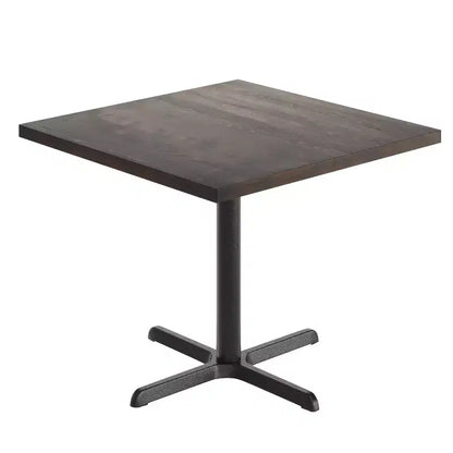 Flash Furniture Bennett Square Solid Wood Commercial Indoor Tabletop with 30 x 30 Dining Height Rust-Resistant Cast Iron X-Base
