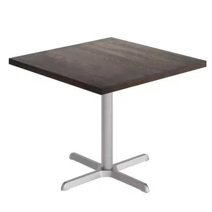Flash Furniture Bennett Square Solid Wood Commercial Indoor Tabletop with 30 x 30 Dining Height Rust-Resistant Cast Iron X-Base