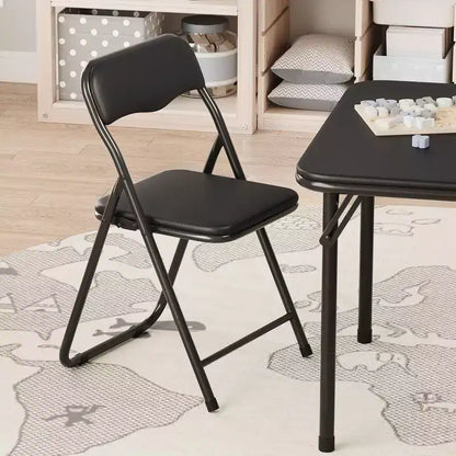 Set of 3 Folding Table and Chair with PU Upholstered - Perfect for Eating, Reading, and Playing