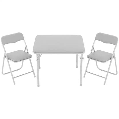 Set of 3 Folding Table and Chair with PU Upholstered - Perfect for Eating, Reading, and Playing