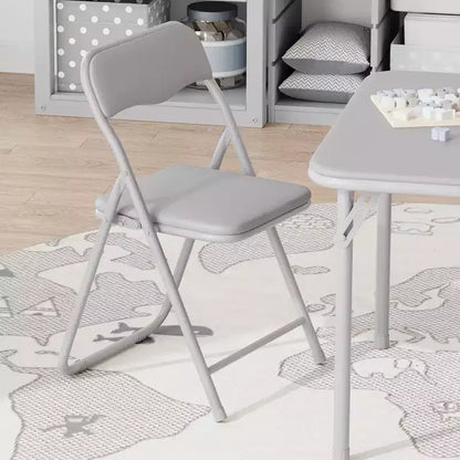 Set of 3 Folding Table and Chair with PU Upholstered - Perfect for Eating, Reading, and Playing
