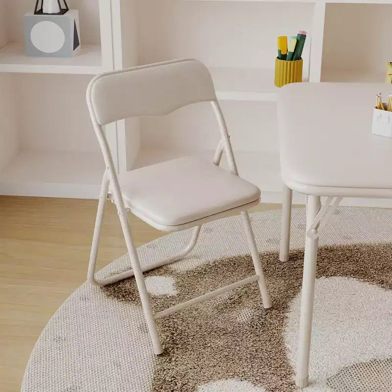 Set of 3 Folding Table and Chair with PU Upholstered - Perfect for Eating, Reading, and Playing