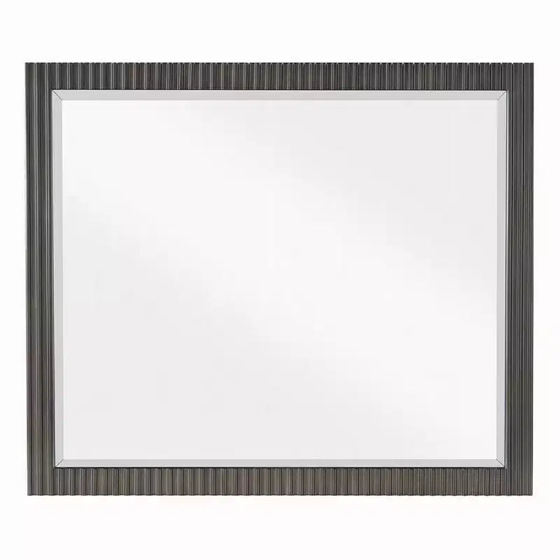 Miroir de commode Royal Hampton, bois marron expresso, cadre rectangulaire élégant 36x42
