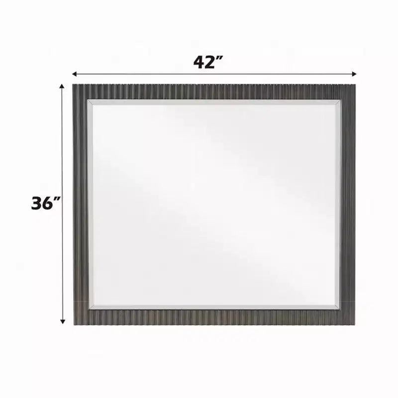 Miroir de commode Royal Hampton, bois marron expresso, cadre rectangulaire élégant 36x42
