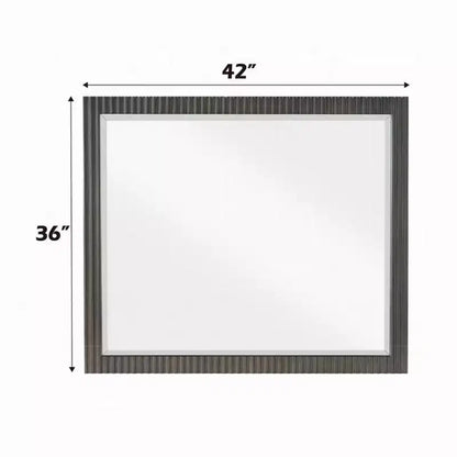 Miroir de commode Royal Hampton, bois marron expresso, cadre rectangulaire élégant 36x42