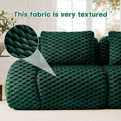146 Canapé modulable en U, flanelle, 4 places, avec pouf, boucle, aucun assemblage requis, vert