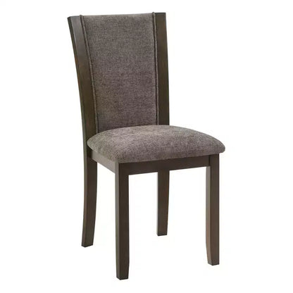 Ensemble de salle à manger 6 pièces GDFStudio Eira Farmhouse avec table rectangulaire en bois d'hévéa, 1 banc et 4 chaises rembourrées en lin