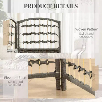3 Panel Folding Room Divider Portable Privacy Screen Wave Fiber Room Partition for Home Office