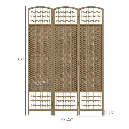 3 Panel Folding Room Divider Portable Privacy Screen Wave Fiber Room Partition for Home Office